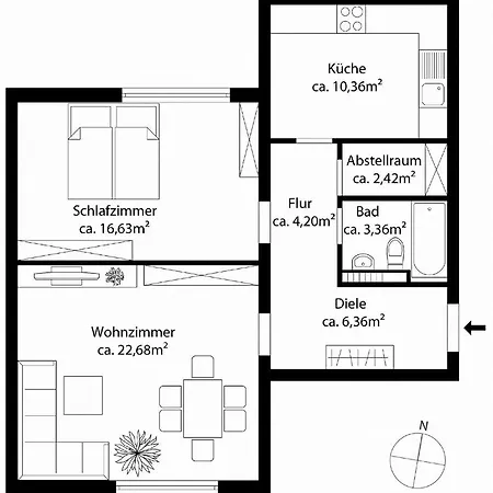 Διαμέρισμα 70m² Frisch Kernsanierte In Lage Μόναχο