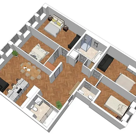 Flatista Homes - Station - 4 Br Apartman
